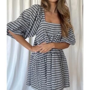 Sndys revolve gingham print mini dress